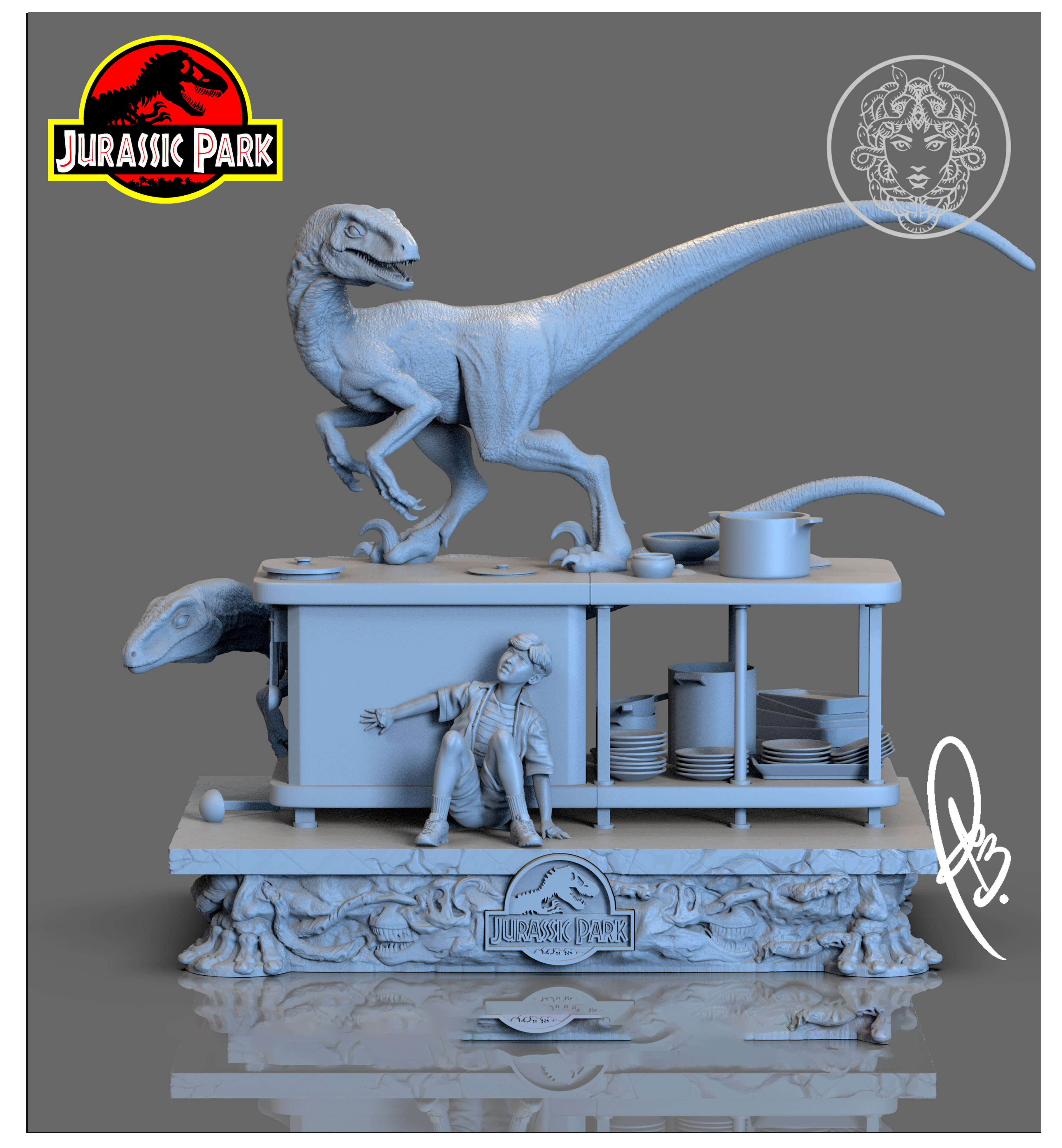 JURASSIC PARK  SCENE KITCHEN BY CREATIVE GEEK MB 3D print model_13