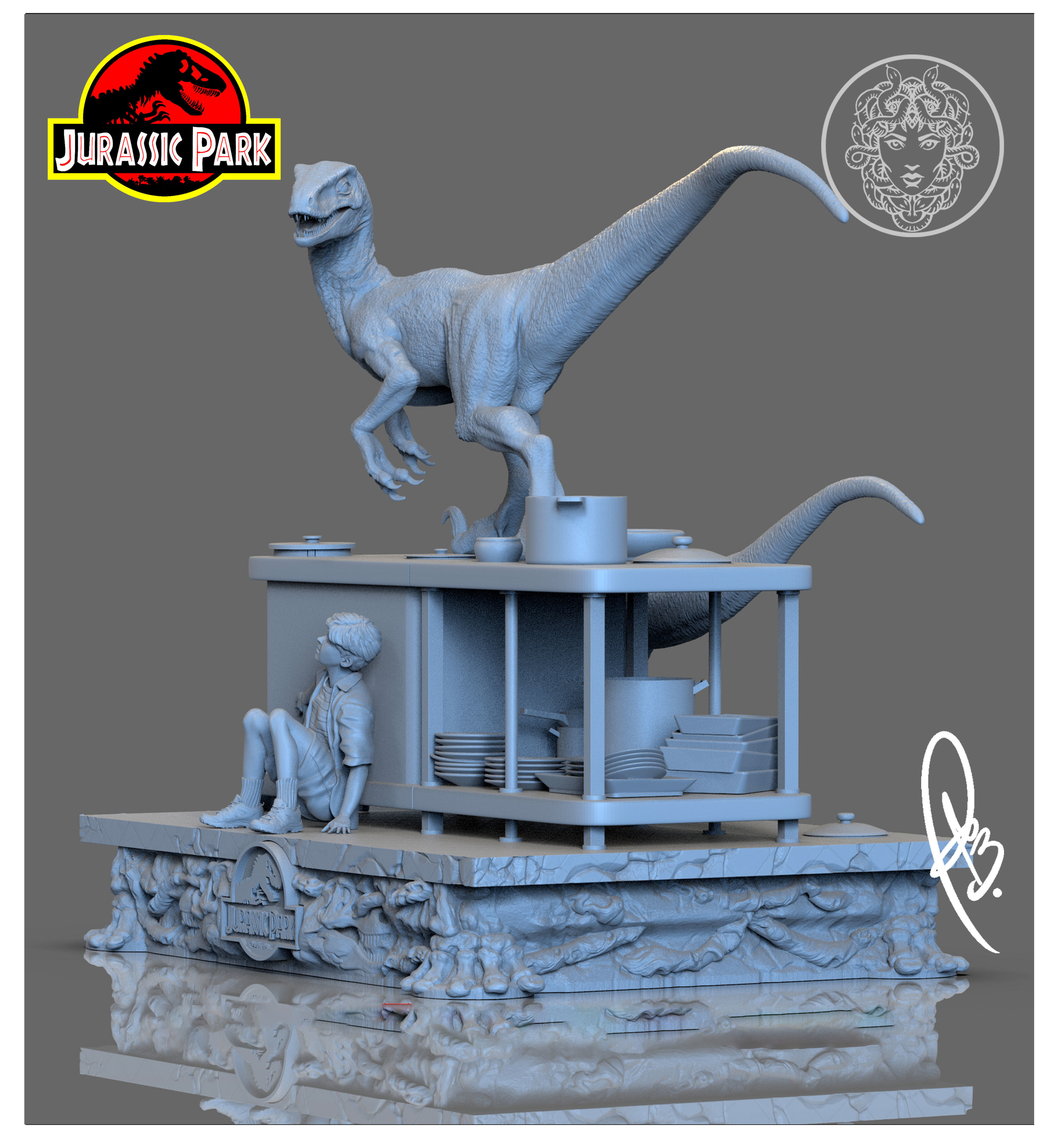 JURASSIC PARK  SCENE KITCHEN BY CREATIVE GEEK MB 3D print model_16