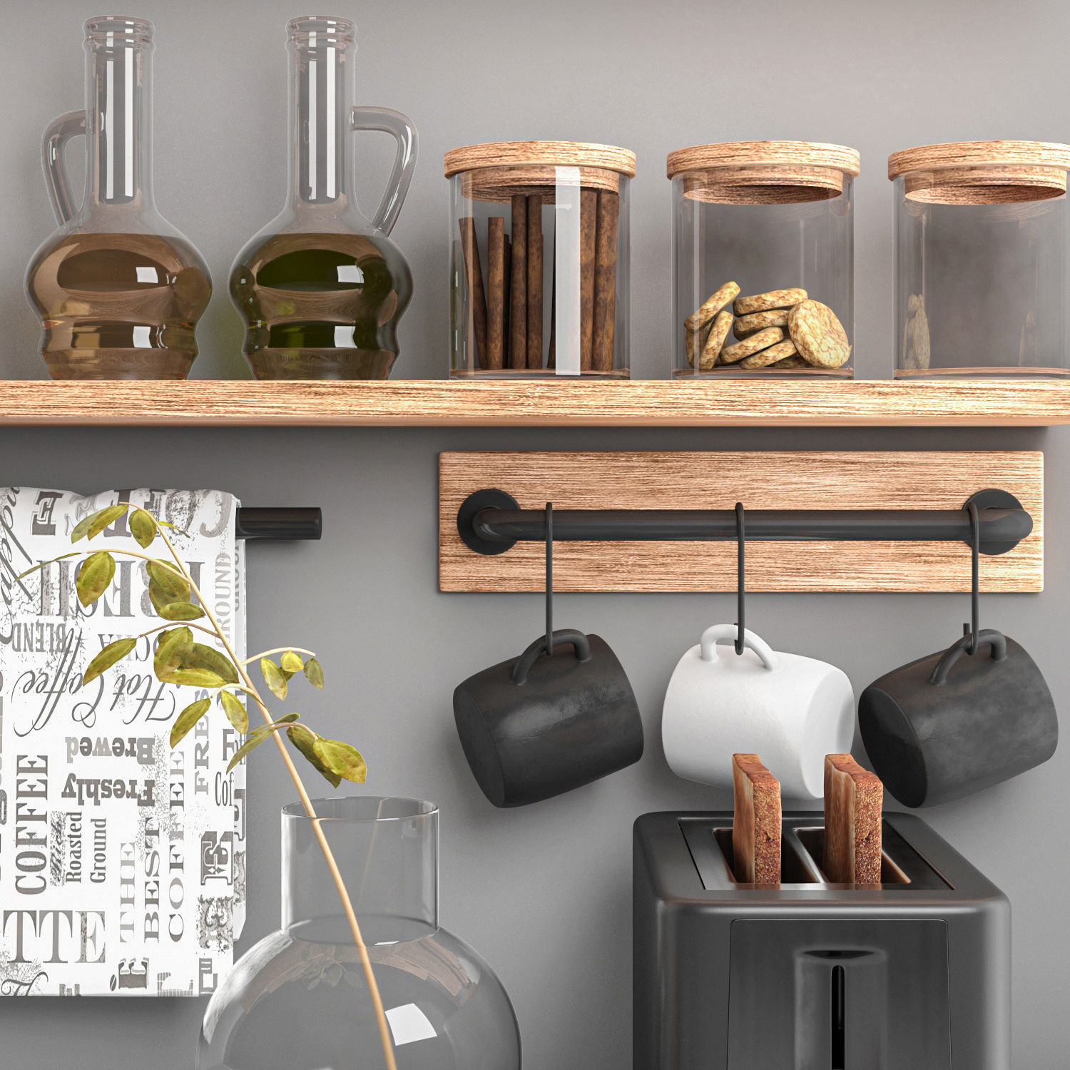 kitchen decor set 3D model_1