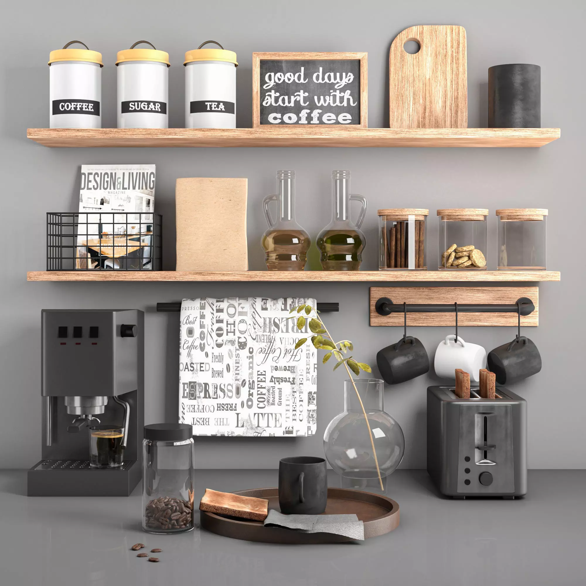 kitchen decor set 3D model_0