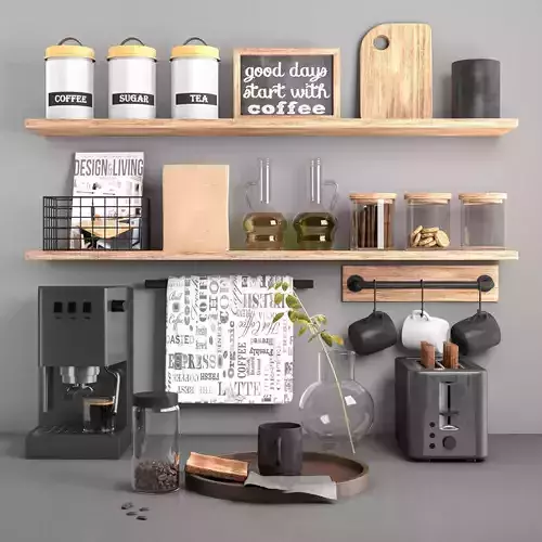 kitchen decor set 3D model