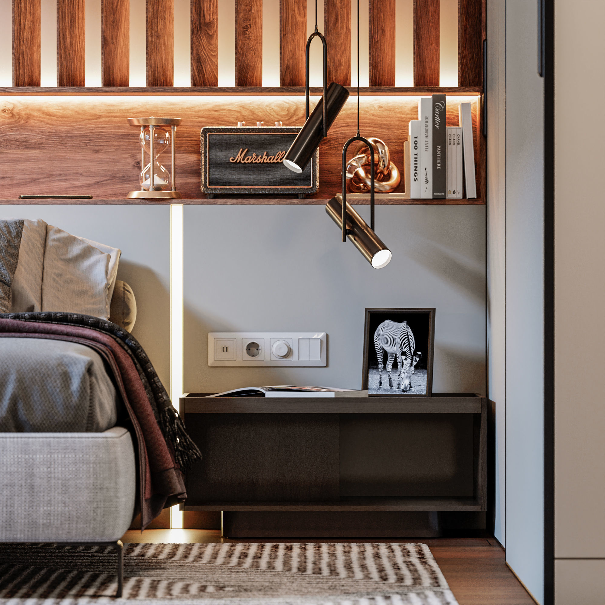 Bedroom Interior Scene 01 3D model_4