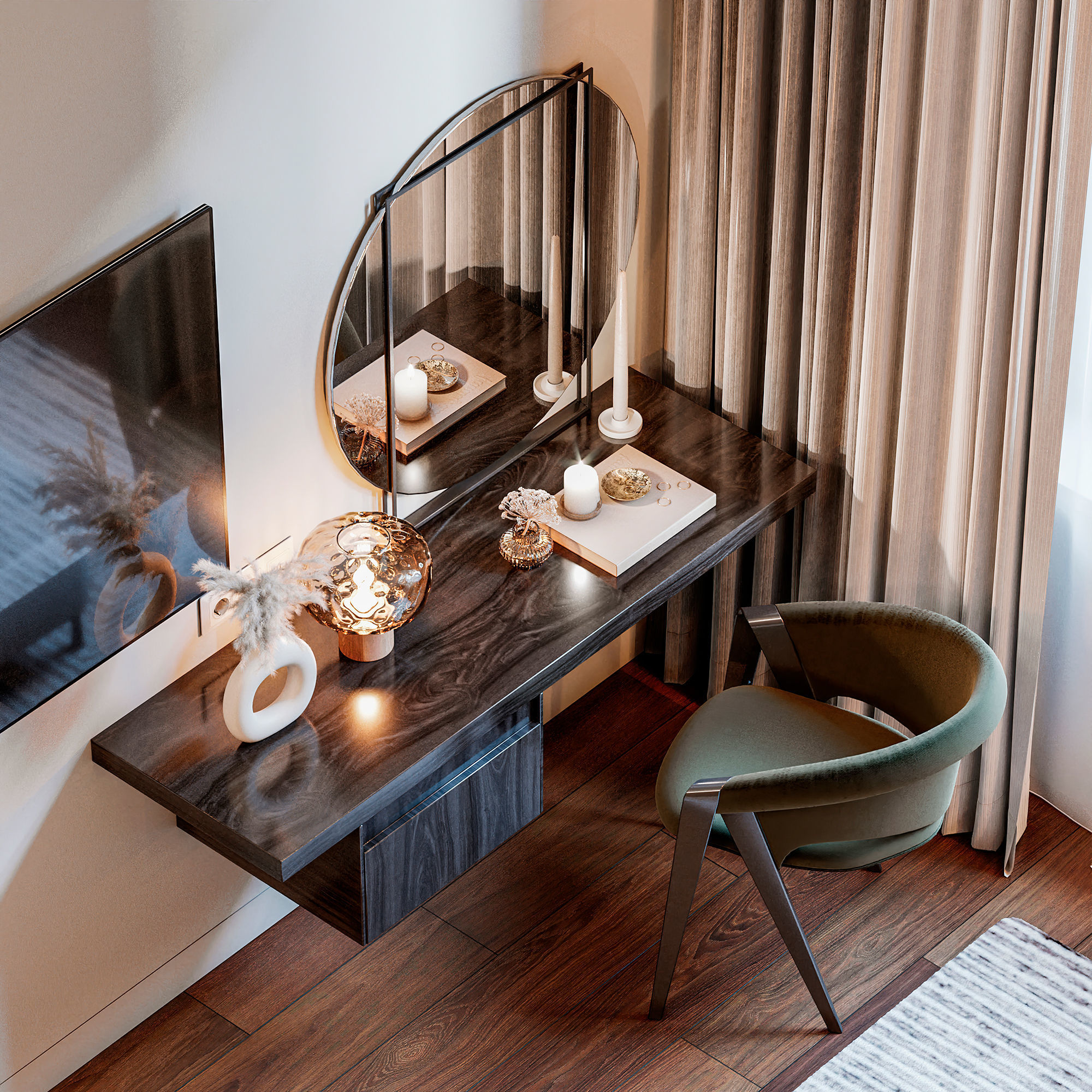 Bedroom Interior Scene 01 3D model_5