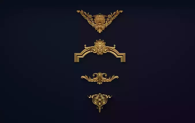 Classic decor ornament v-3D model 27 3D model