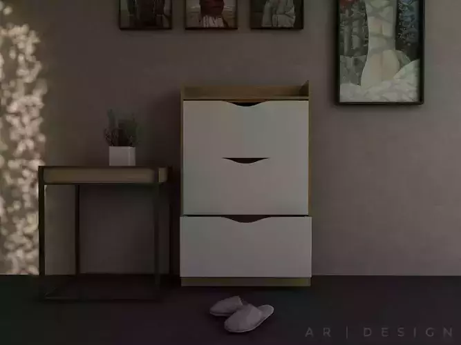 Shoeracks shoe cabinet with two drawers