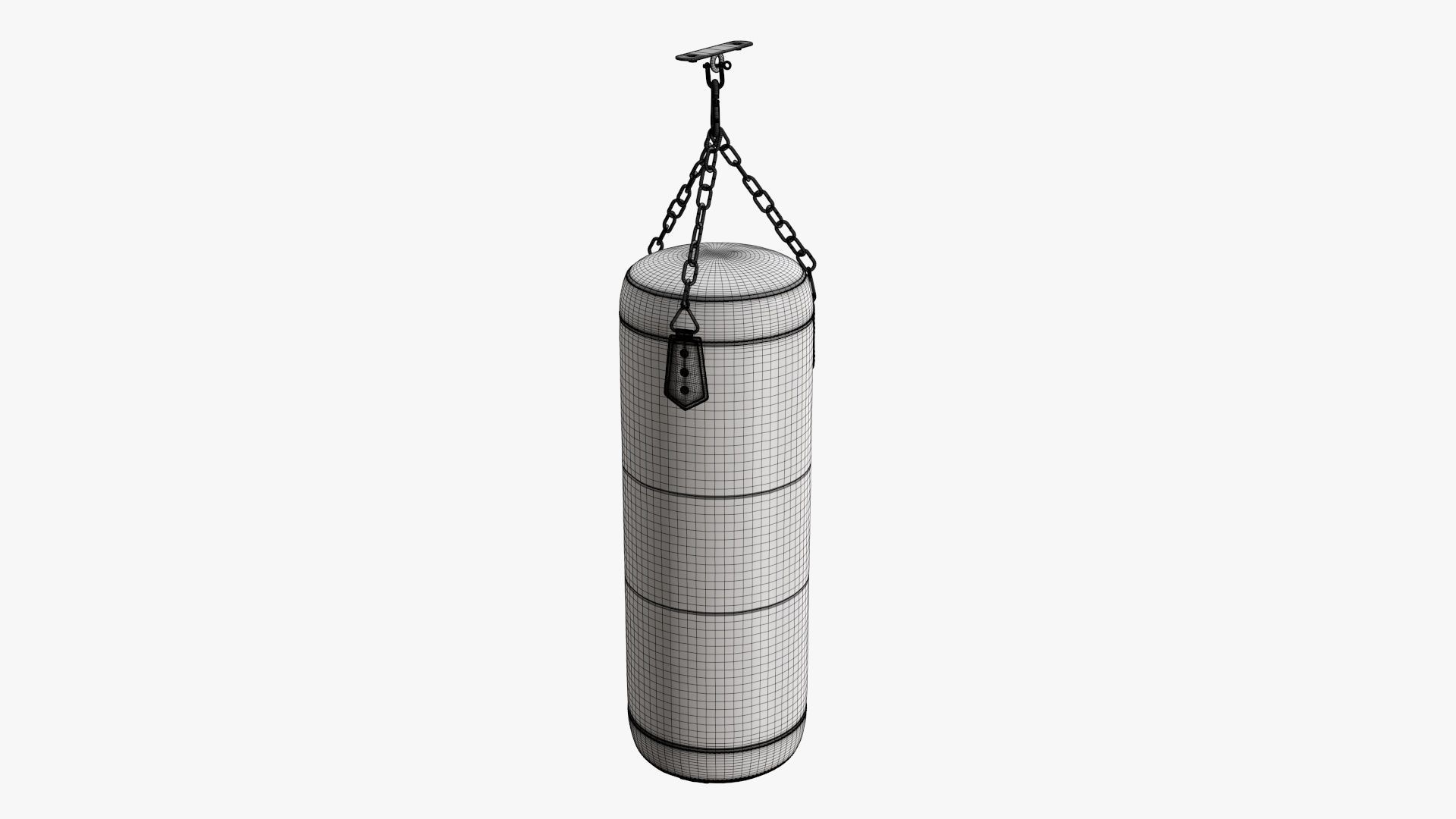Boxing ceiling punch bag 3D model_9