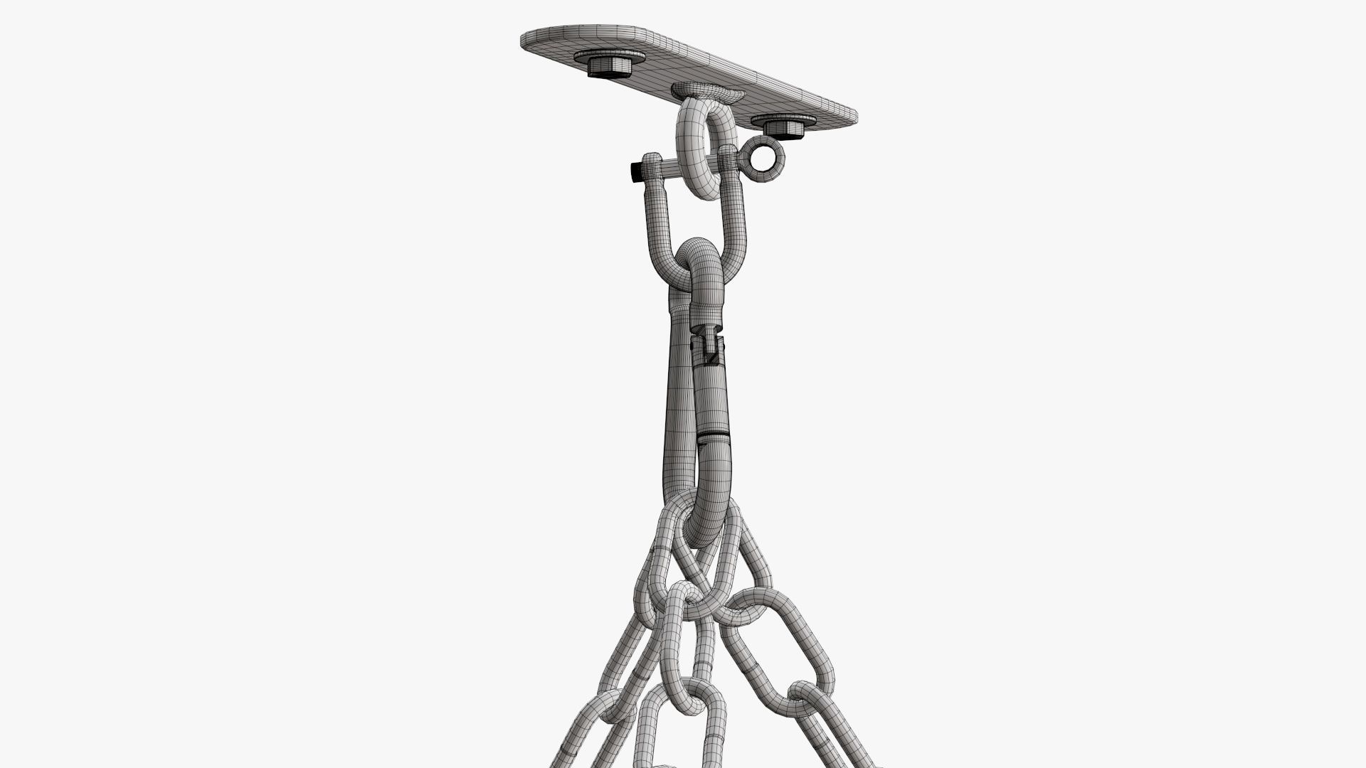 Boxing ceiling punch bag 3D model_15