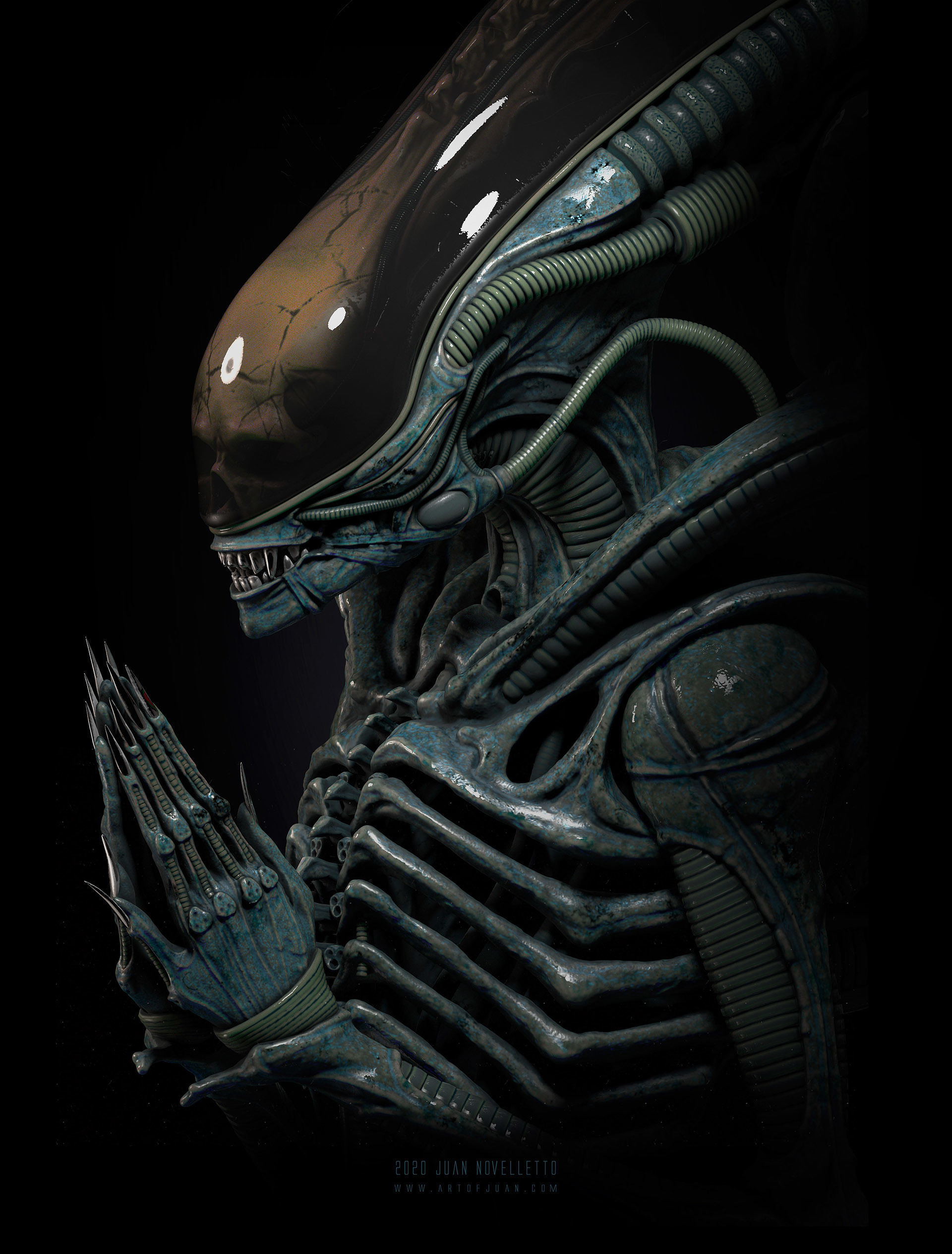 Alien Xenomorph 3D model ready for printing 3D print model_3