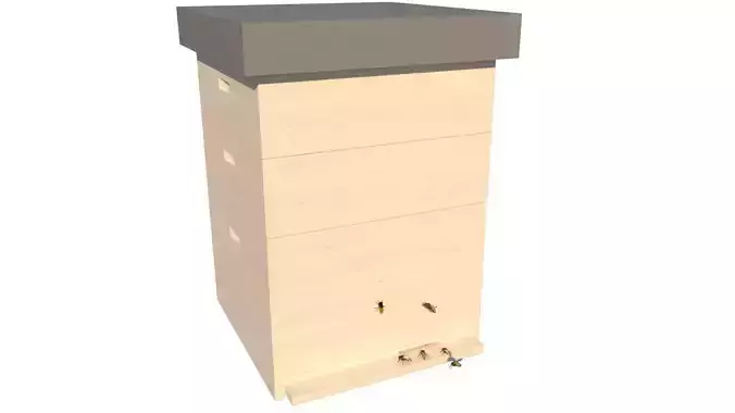 Beehive wooden box 3D model