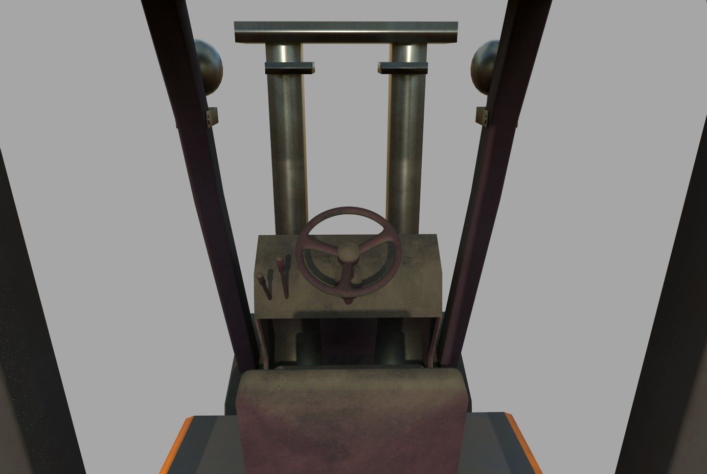 Forklift Low-poly 3D model_10