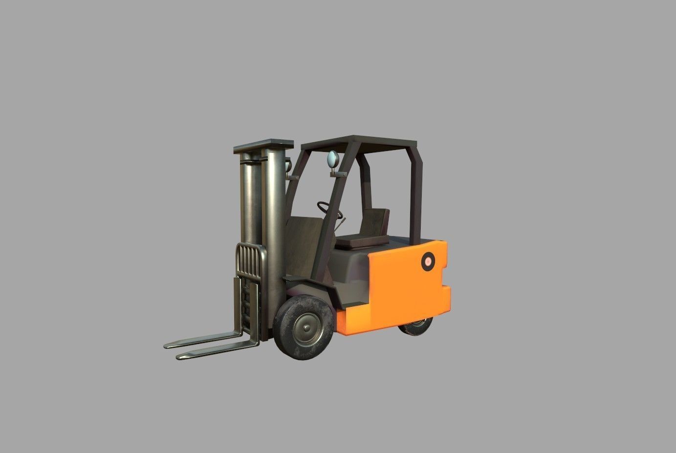 Forklift Low-poly 3D model_6