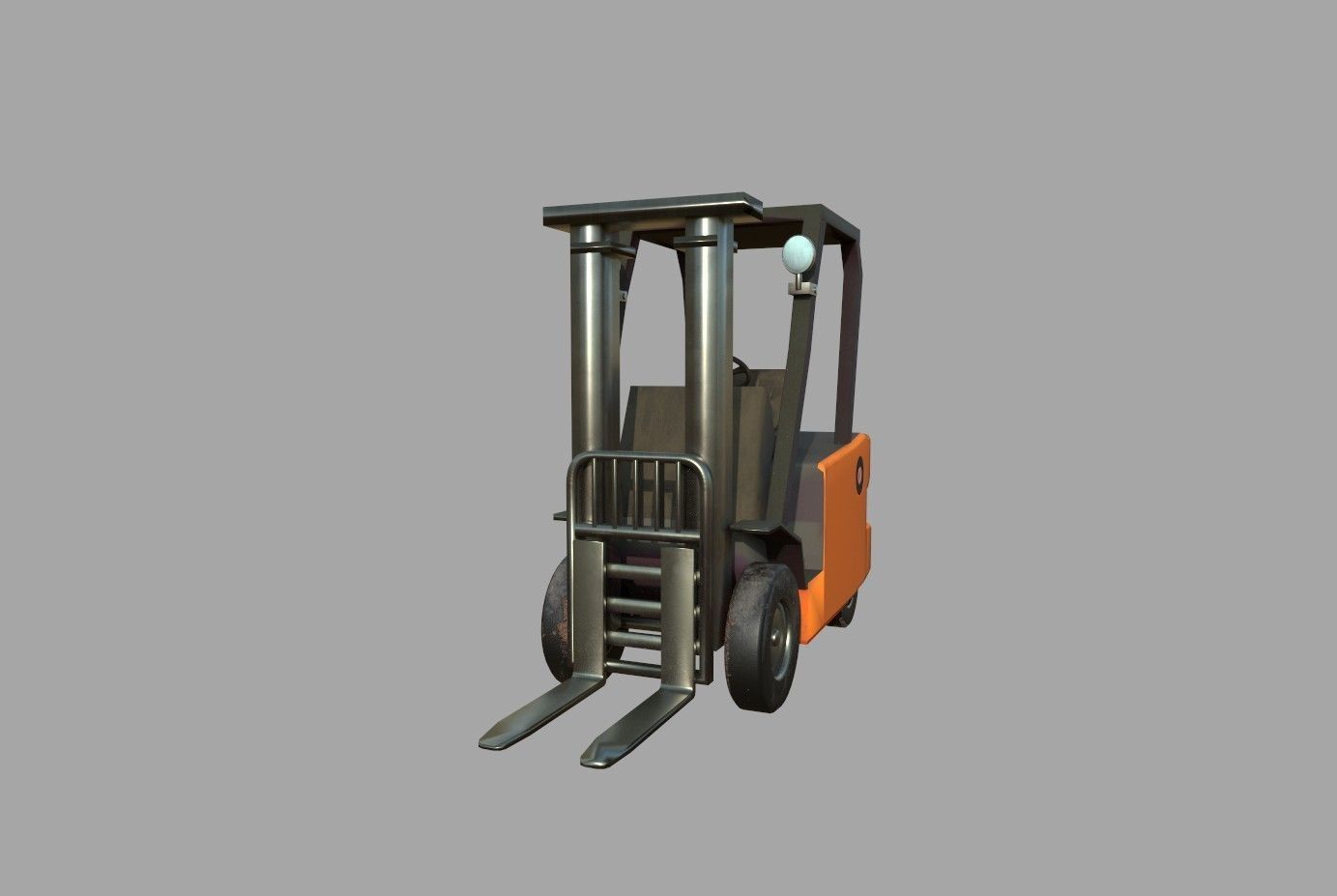 Forklift Low-poly 3D model_1