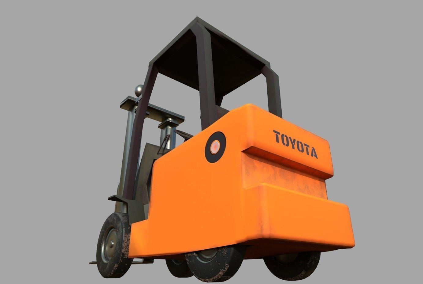 Forklift Low-poly 3D model_7