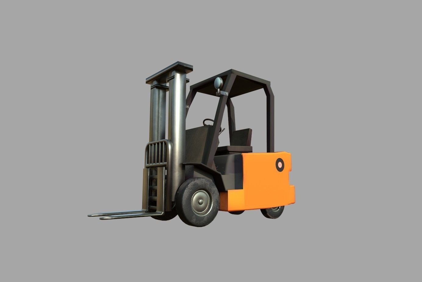 Forklift Low-poly 3D model_15