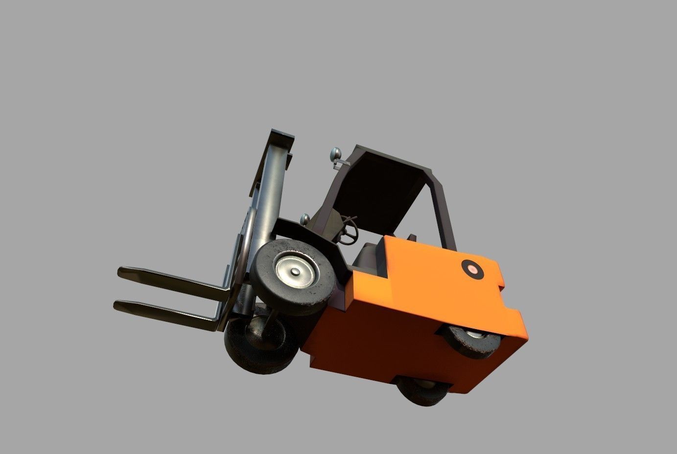 Forklift Low-poly 3D model_17