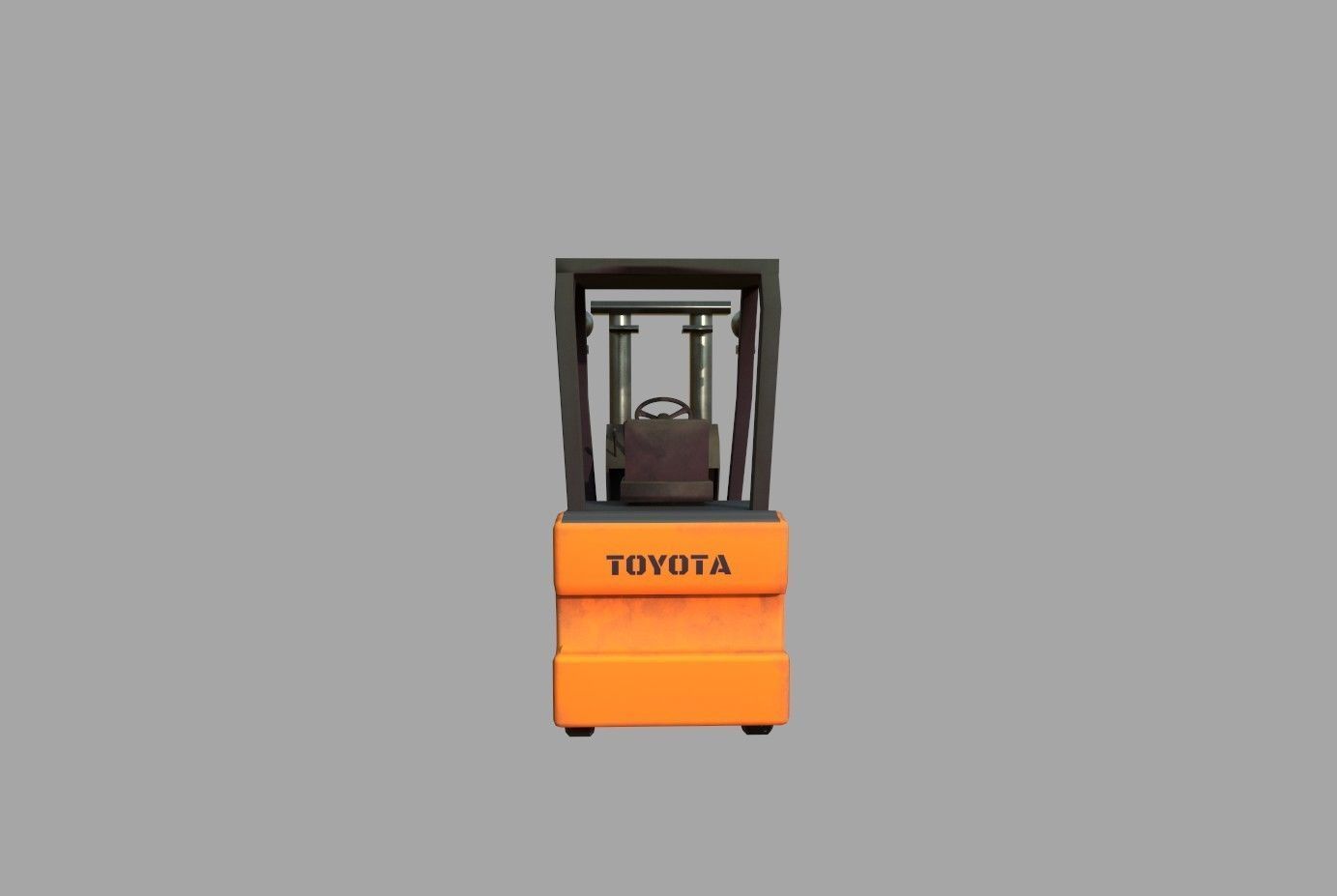 Forklift Low-poly 3D model_16