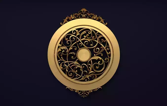 Classic Wall Clock decor ornament v-3D model 01 3D model