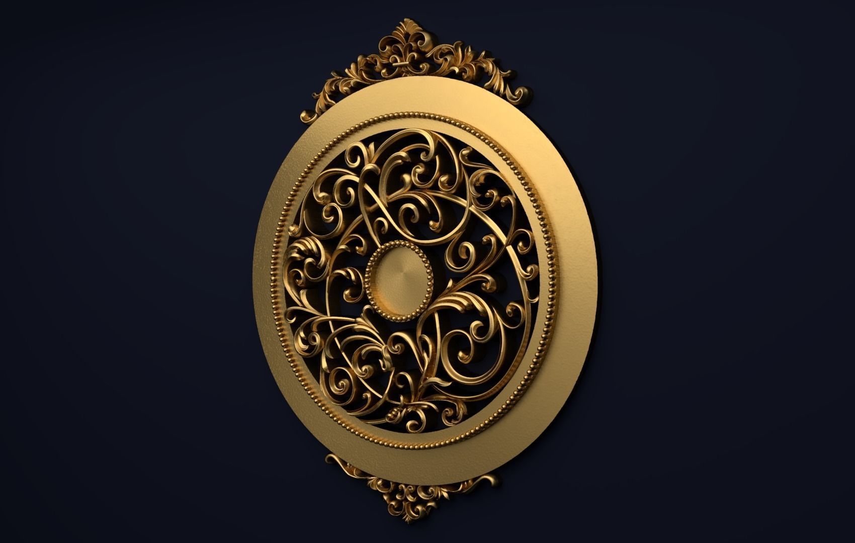 Classic Wall Clock decor ornament v-3D model 01 3D model_1