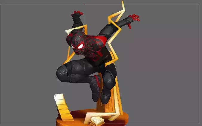 SPIDERMAN PS5 MILES MORALES STATUE FIGHT VERSION MARVEL