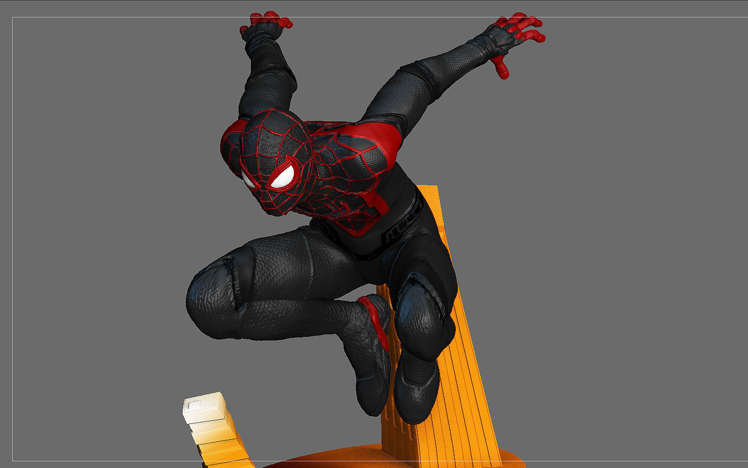 SPIDERMAN PS5 MILES MORALES STATUE FIGHT VERSION MARVEL 3D print model_1