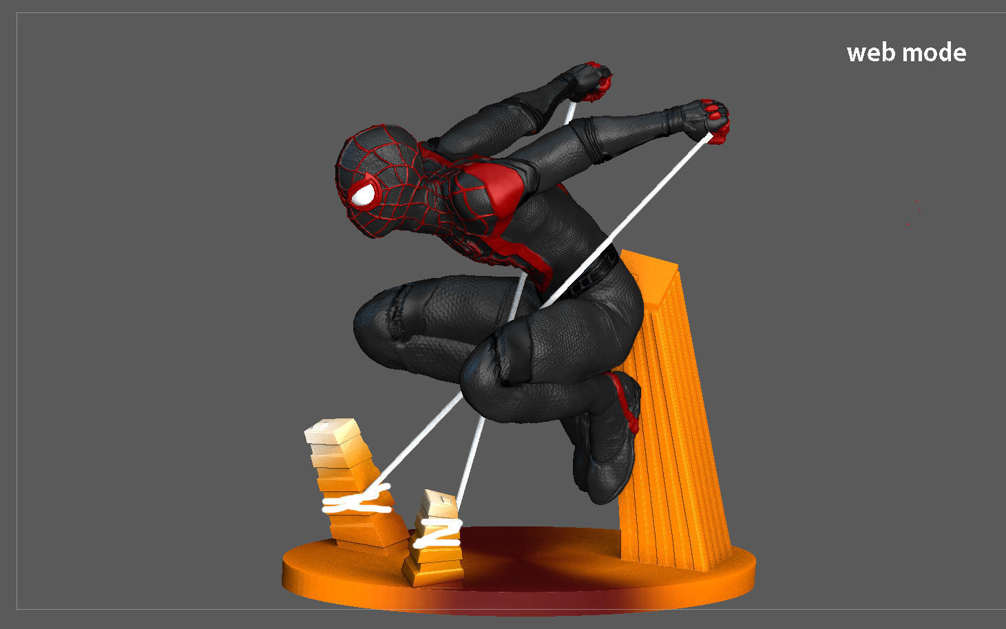 SPIDERMAN PS5 MILES MORALES STATUE FIGHT VERSION MARVEL 3D print model_13