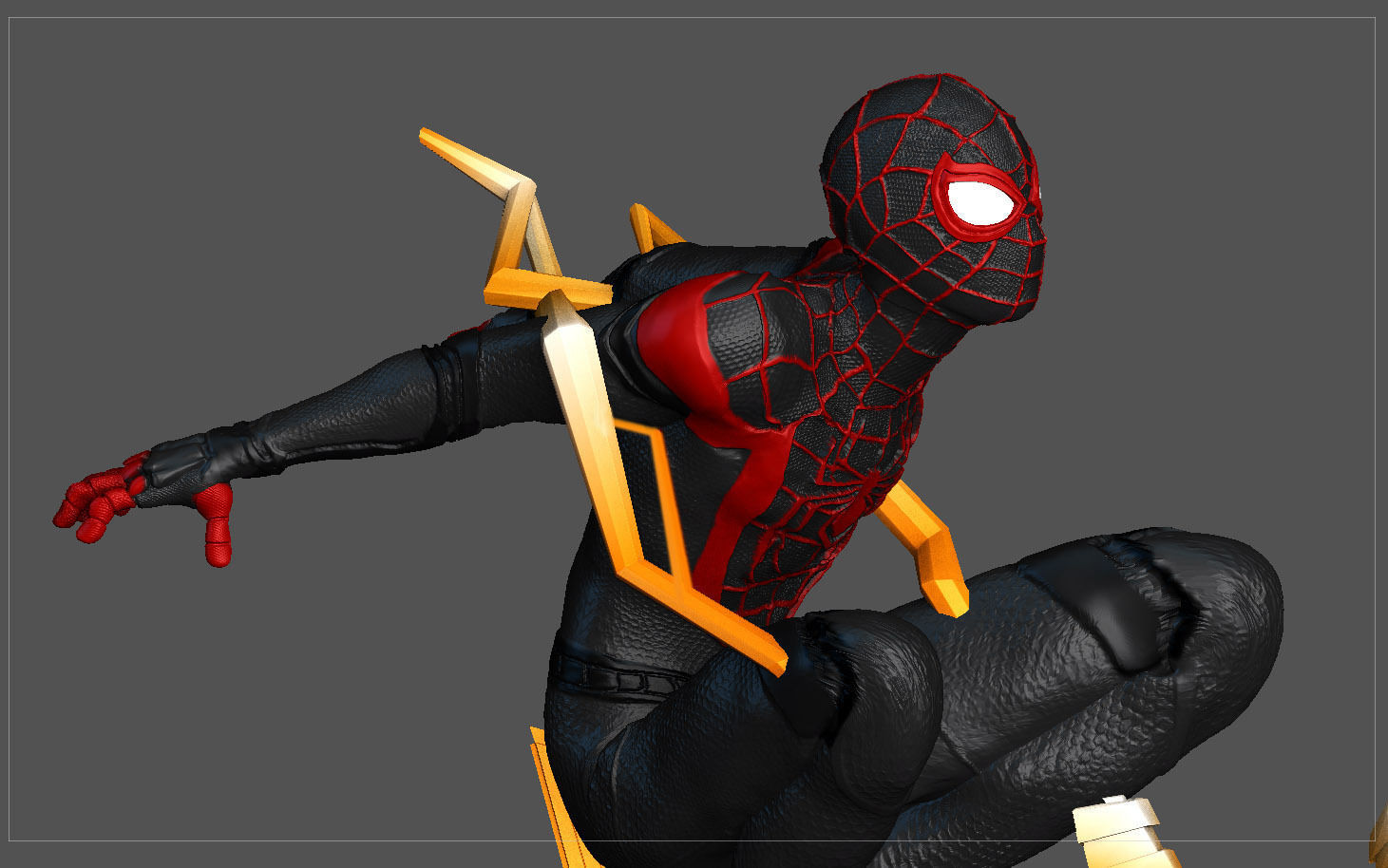 SPIDERMAN PS5 MILES MORALES STATUE FIGHT VERSION MARVEL 3D print model_4