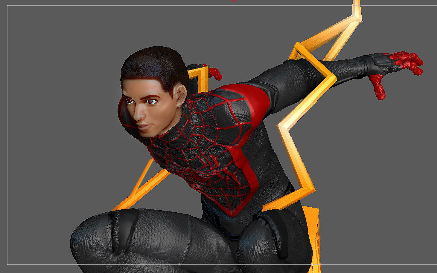 SPIDERMAN PS5 MILES MORALES STATUE FIGHT VERSION MARVEL 3D print model_9