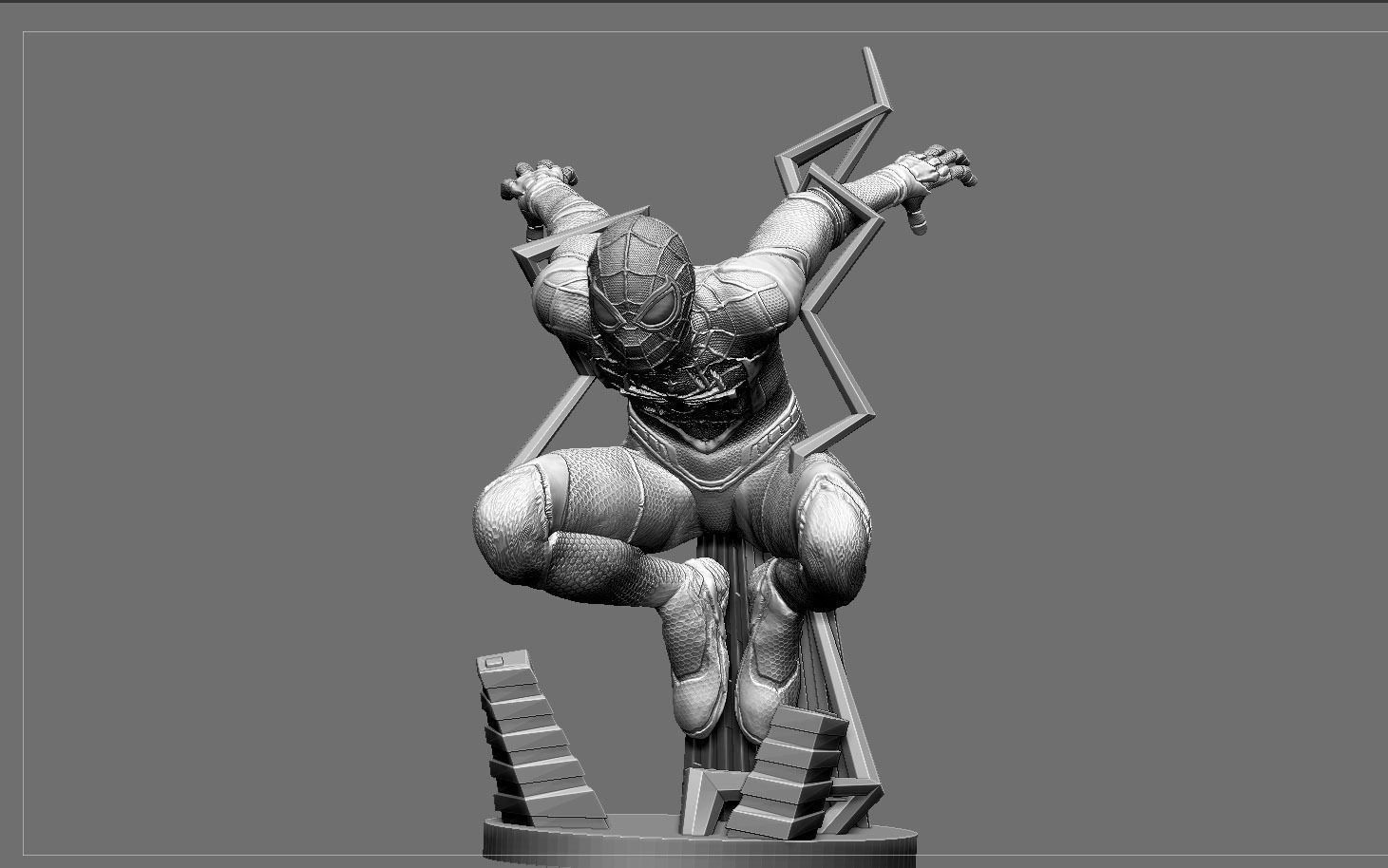 SPIDERMAN PS5 MILES MORALES STATUE FIGHT VERSION MARVEL 3D print model_14