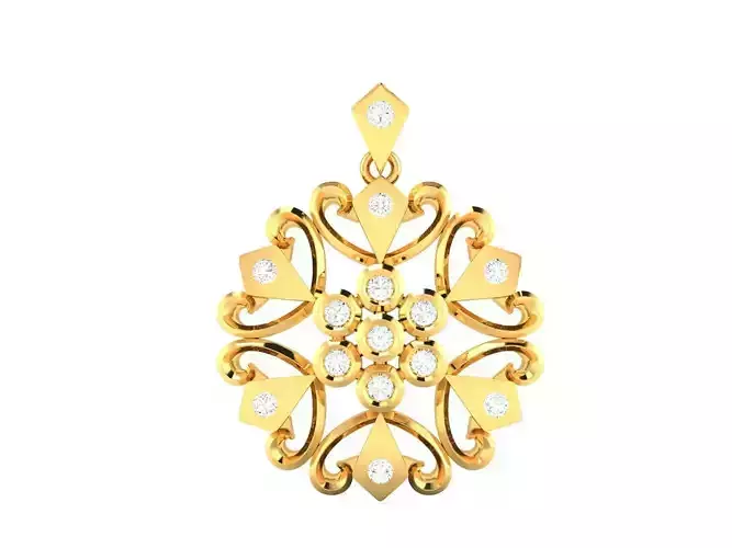 Pendant-1061 diamond pendant gold