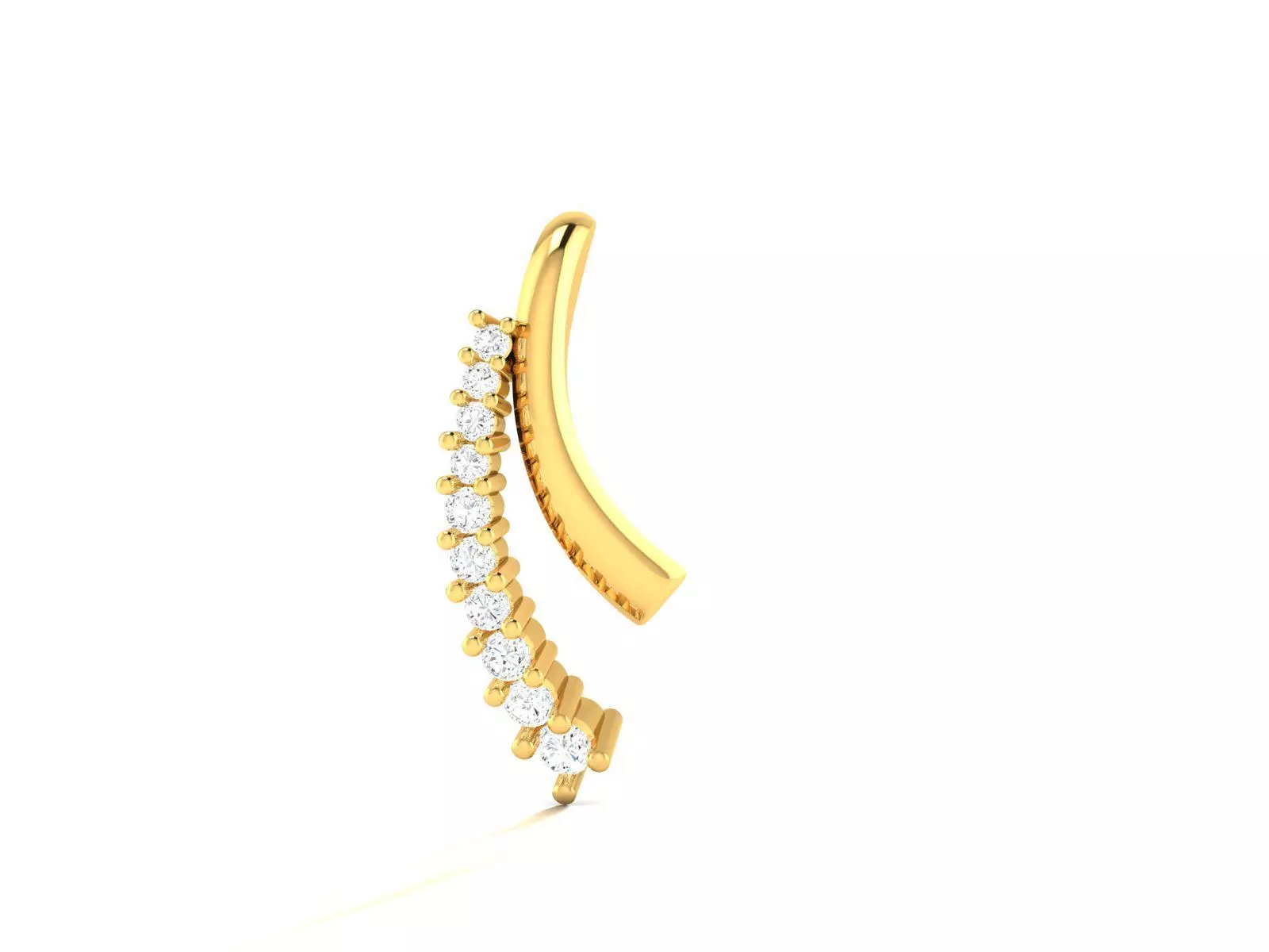Pendant-800 diamond ear ring gold 3D print model_0