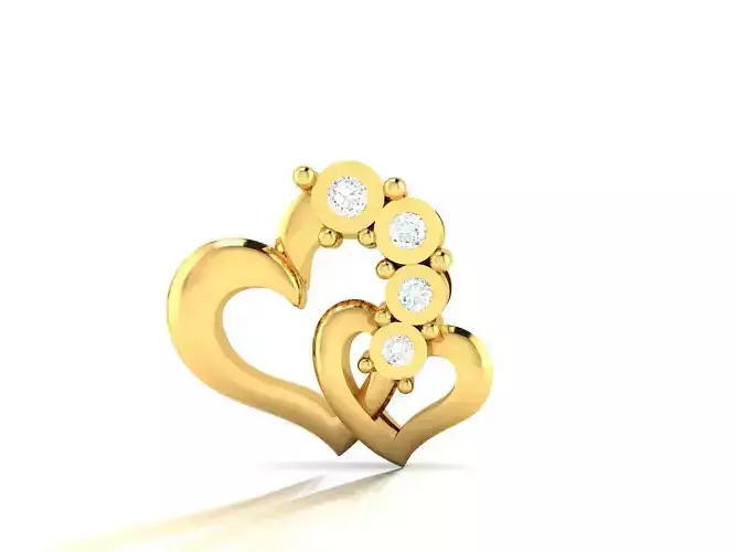 Pendant-799 heart shaped diamond pendant gold