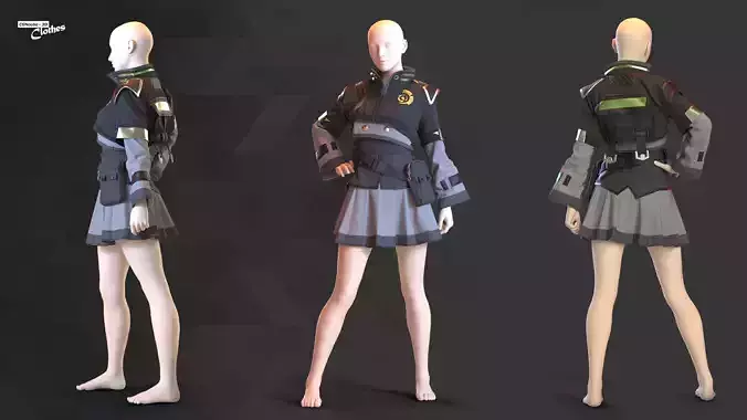 Sci-Fi Fantasy Wear - 58 Marvelous Designer and Clo3D 3D model