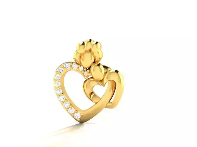 Pendant-798 heart shaped pendant gold with diamonds