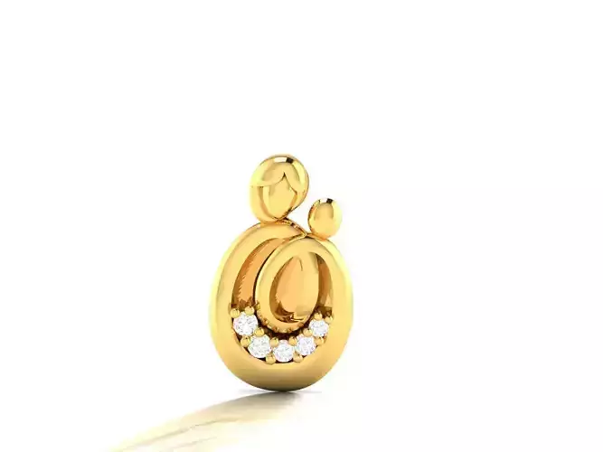 Pendant-797 gold pendant with diamonds