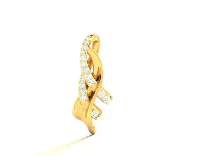 Pendant-796 gold diamond swirl earring