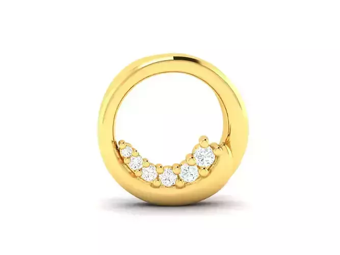 Pendant-773 round diamond pendant gold