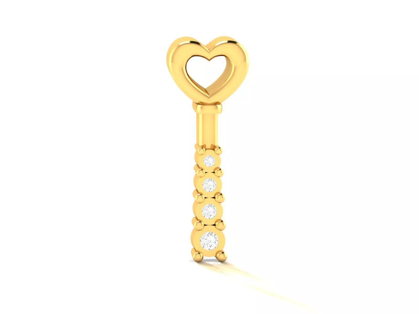Pendant-751 heart shaped pendant gold 3D print model_0