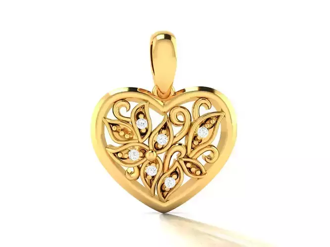 Pendant-734 heart shaped pendant gold