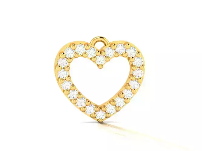 Pendant-733 heart shaped diamond pendant gold