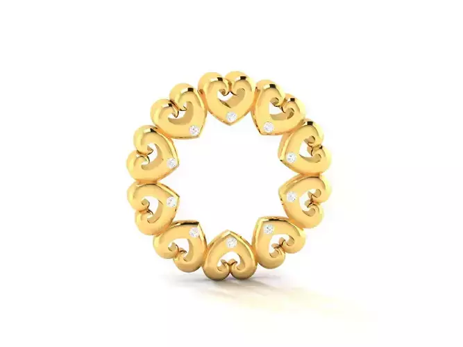 Pendant-729 heart shaped gold ring 3D print model