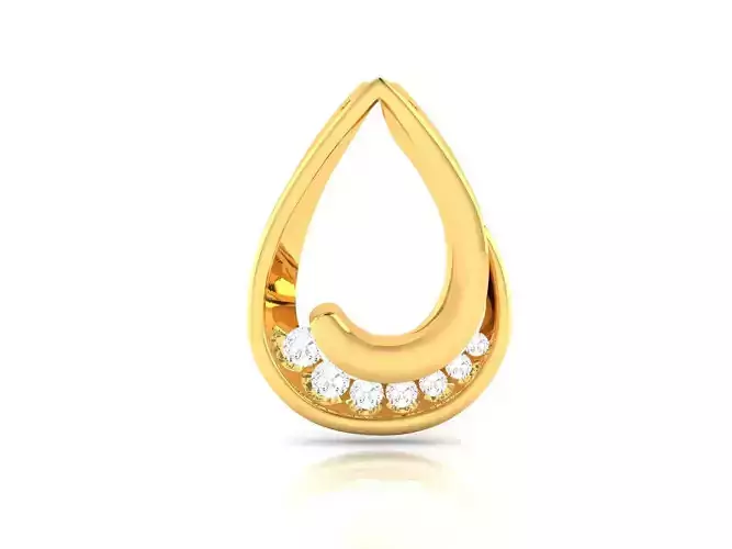 Pendant-727 tear shaped diamond pendant gold