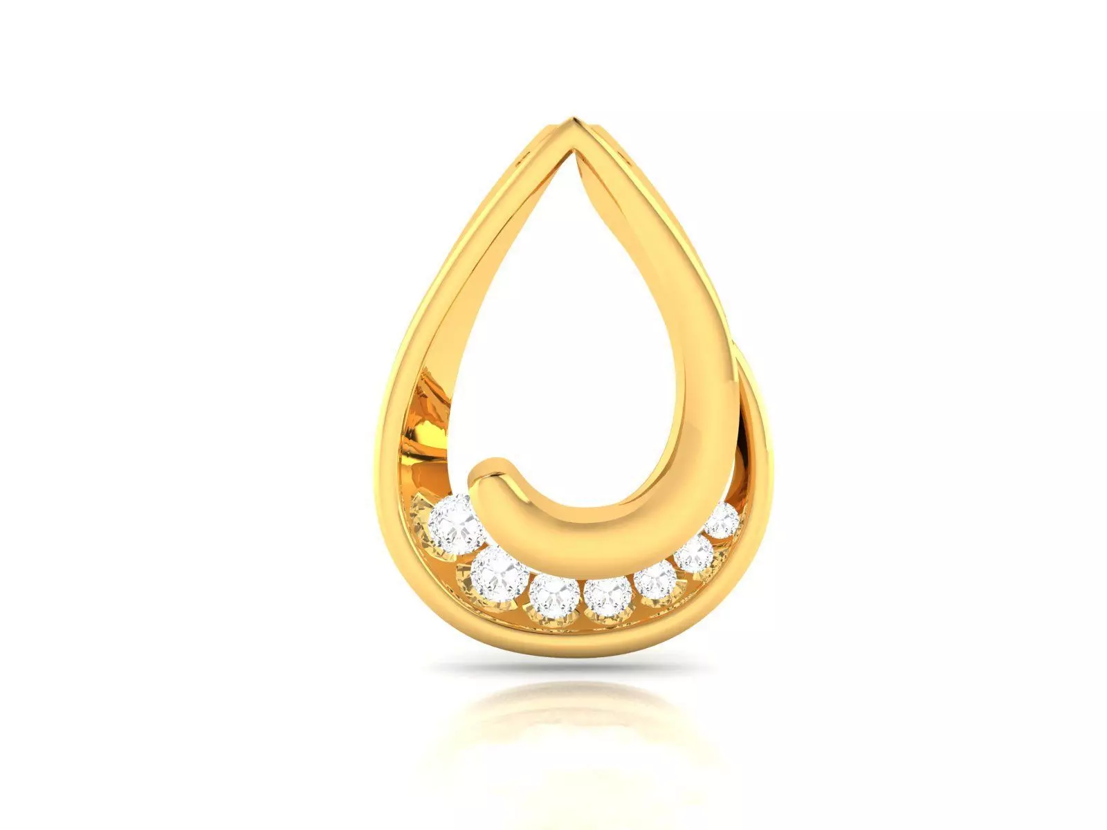 Pendant-727 tear shaped diamond pendant gold 3D print model