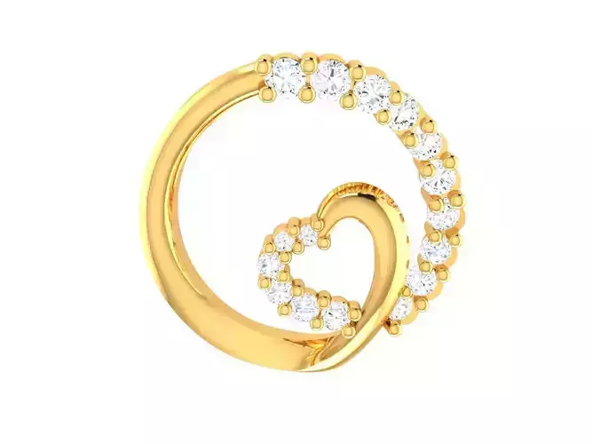 Pendant-720 heart shaped diamond pendant gold