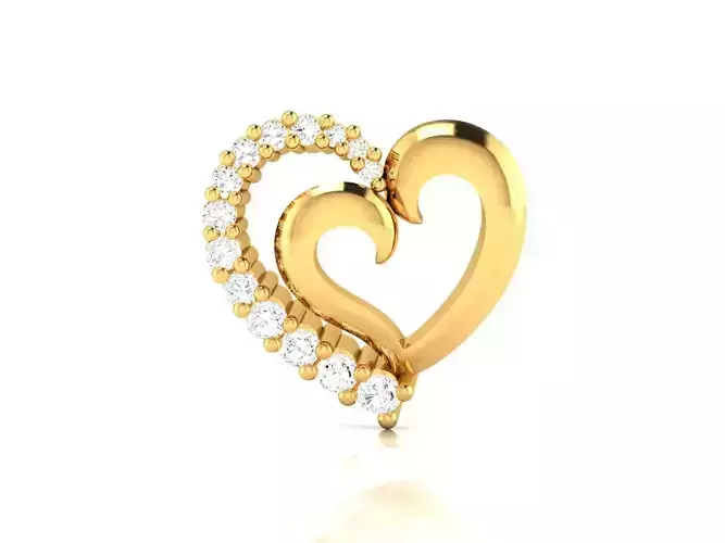 Pendant-718 diamond heart pendant gold