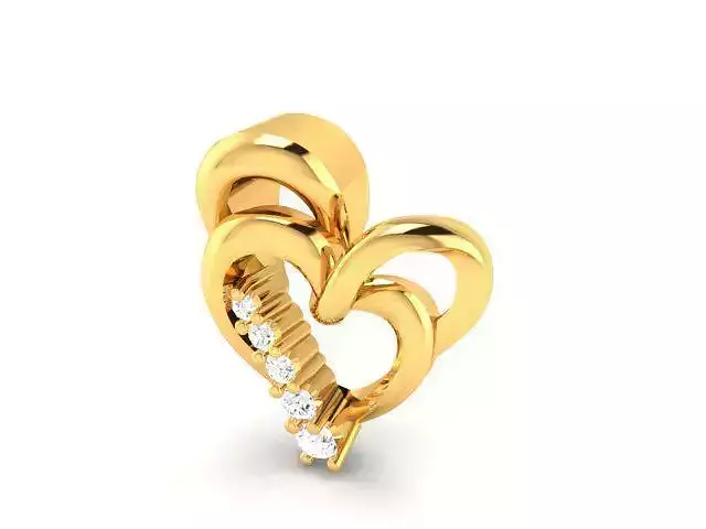 Pendant-715 heart shaped diamond pendant gold