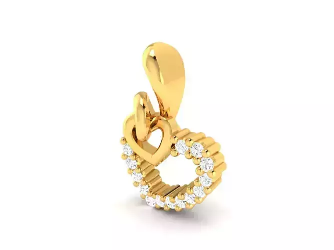 Pendant-714 heart shaped diamond pendant gold