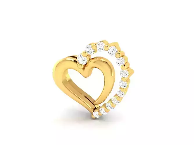 Pendant-713 diamond heart pendant gold