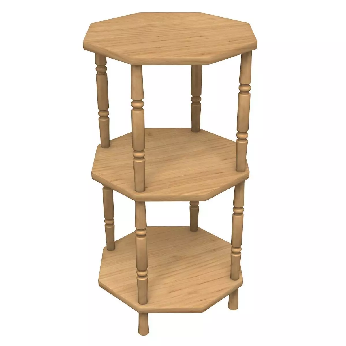 Shelves three tier side table 3D model_0