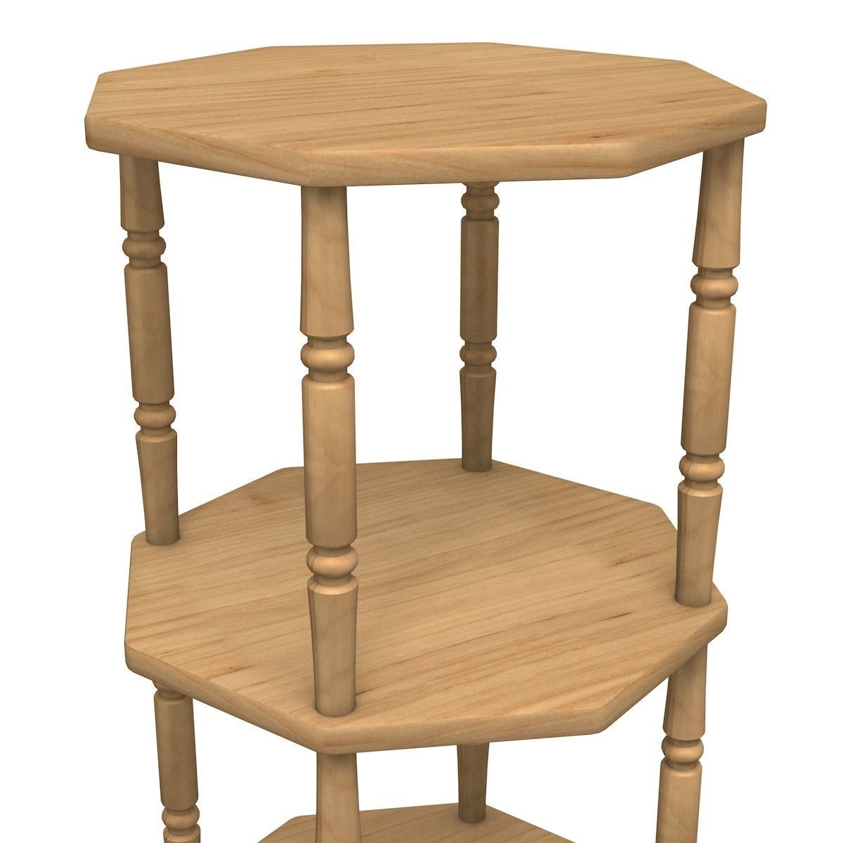 Shelves three tier side table 3D model_2