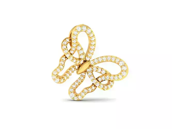 Pendant-491 gold butterfly pendant with diamonds 3D print model